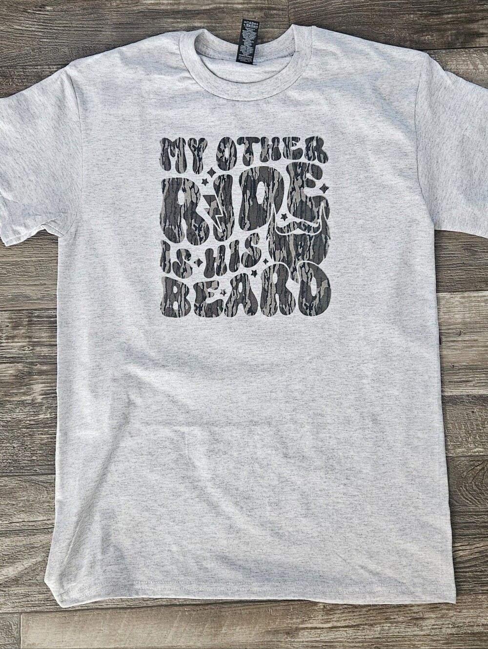 Funny shirt my other ride is his beard humor retro popular Camo